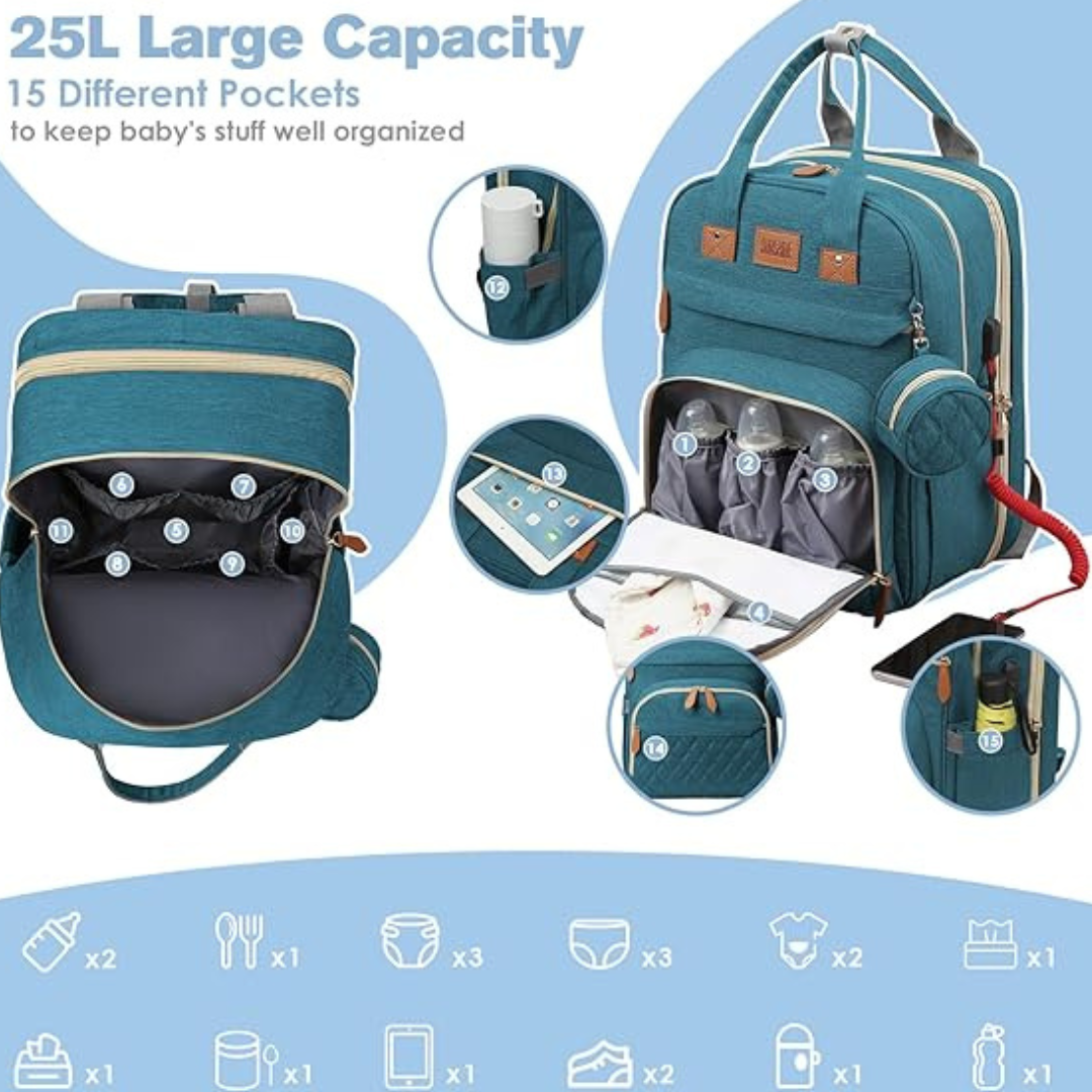 TravelEase™-Portable Diaper Backpack with Built-in Changing Station