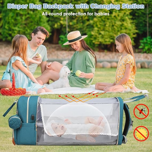 TravelEase™-Portable Diaper Backpack with Built-in Changing Station